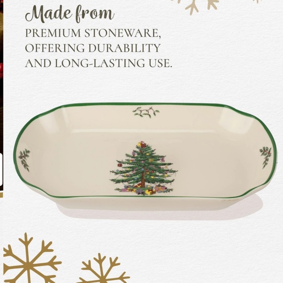 Spode Other - Set of 2 Spode Christmas Tree Rectangular Scalloped Tray